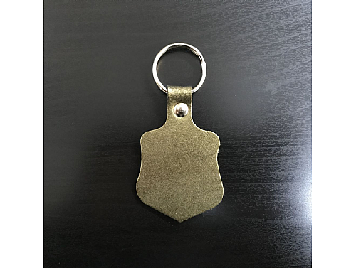 Khaki Metallic - Real Leather Key Fob - Shield